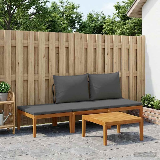 vidaXL - 4 - st - Massief - acaciahout - & - touw - Naturel