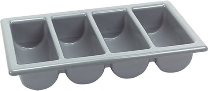 EMGA Bestekbak met 4 vakken – lichtgrijs – 530x325x100 mm – polypropyleen