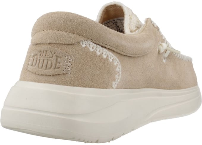 HEYDUDE - Wendy Comf Suede Crochet Dames Instappers Irish Cream/Multi - Maat 40