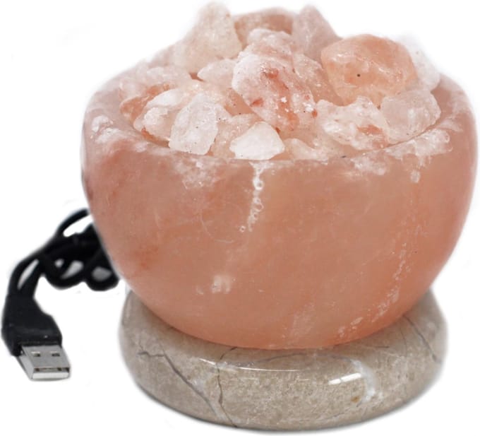 Himalaya Zout Lamp - USB Aansluiting - Schaal met Brokken - Meerkleurig