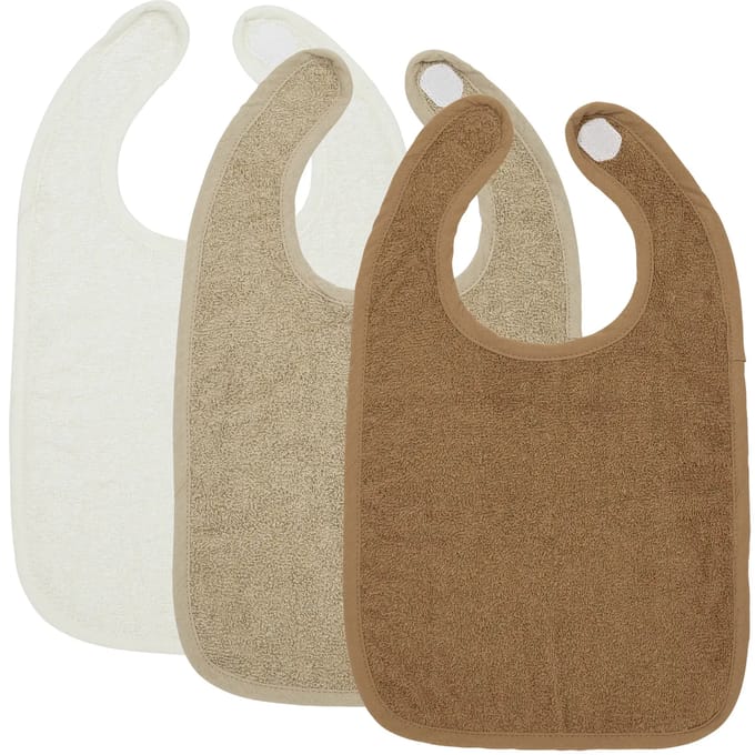 Meyco Baby Uni slab - 3-pack - badstof - offwhite/sand/toffee