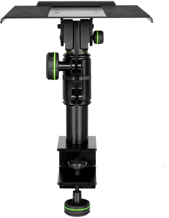Gravity SP 3102 TM - Studiomonitor statief, laag, met tafelklem - zwart