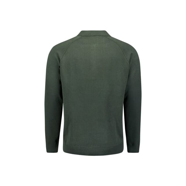 No Excess Pullover Polo Half Zip Solid Dark Green Maat: M | Longsleeves Outlet | Heren | Groen