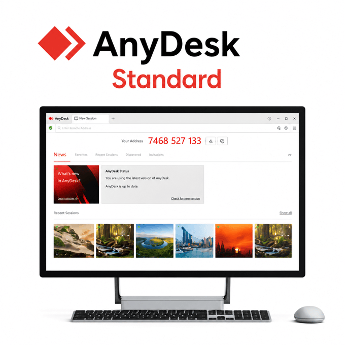 Anydesk Standard 1 Jaar Nieuwe Aankoop DACH, Benelux, Nordics, Southern Europe