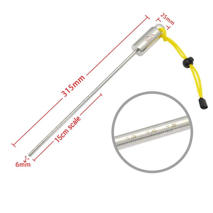 Pointeur de plongée sous-marine en acier inoxydable avec cordon pour plongée sous-marine blanc