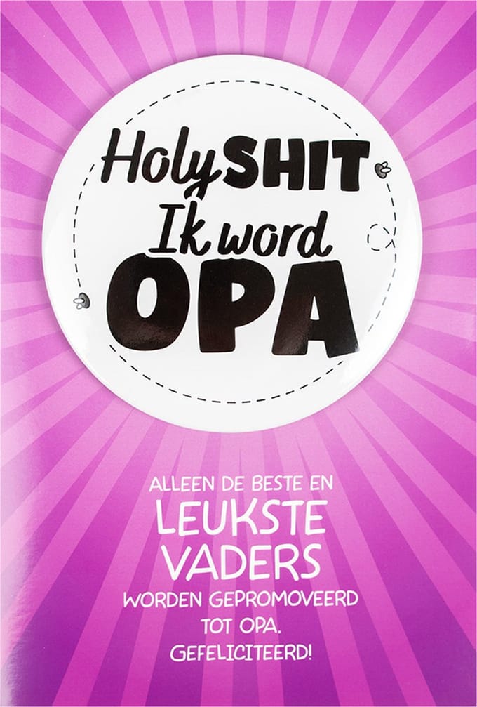 Shit wat een superleuke button | Wenskaart | Ik word opa
