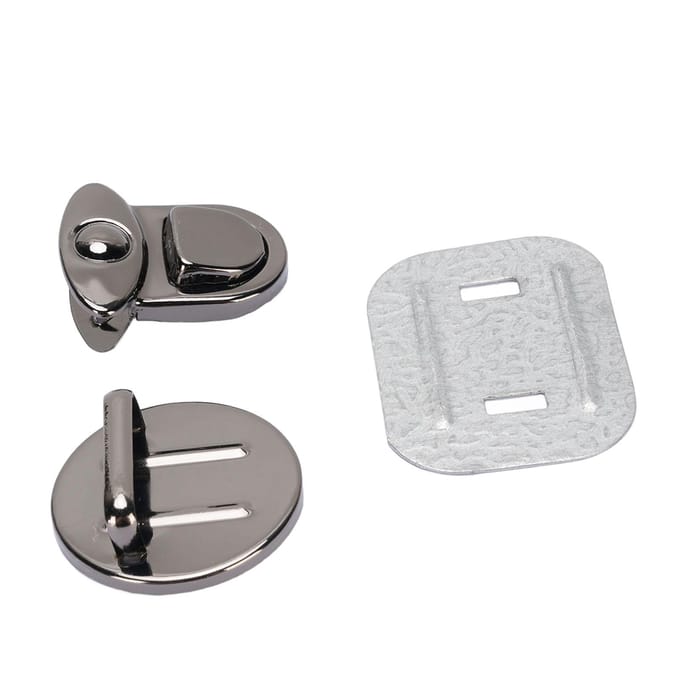 10 Sets Druksluiting Zilver Zwart 25mm Breed Eendenbekslot met 30x39mm Basisplaat voor gray
