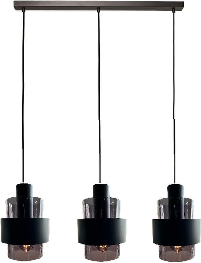 Freelight - Hanglamp Chiasso 3 lichts L100 cm zwart