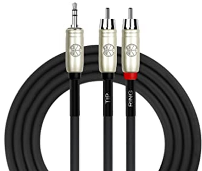Stereo naar RCA Kabel - Adapter Kabel - Audio Verbinding - Metalen Behuizing - 1.8 Meter - Zwart