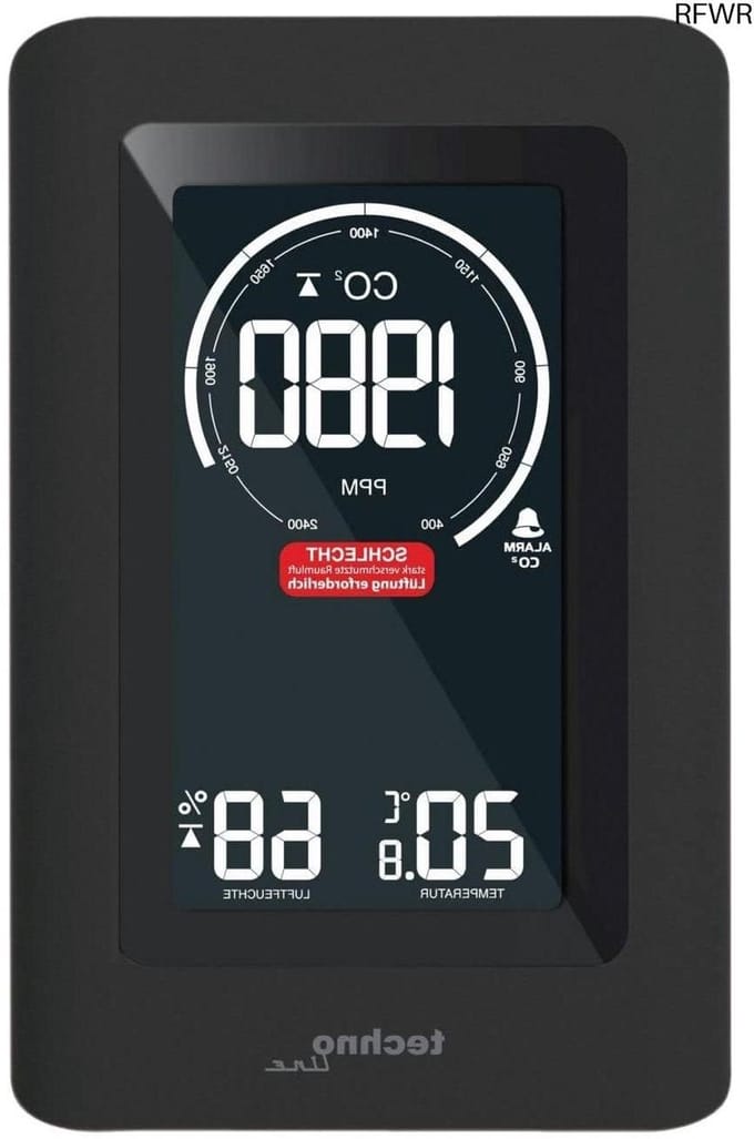 RFWR® CO2 Meetinstrument met Luchtkwaliteitssensor en Temperatuurweergave