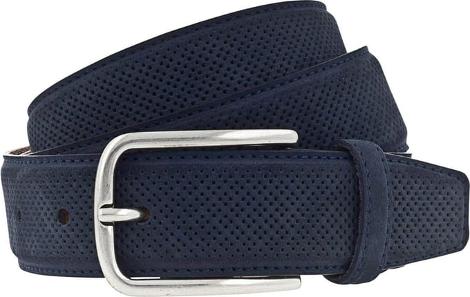 Vanzetti Leren Riem Leather Belt W100 Navy Donkerblauw