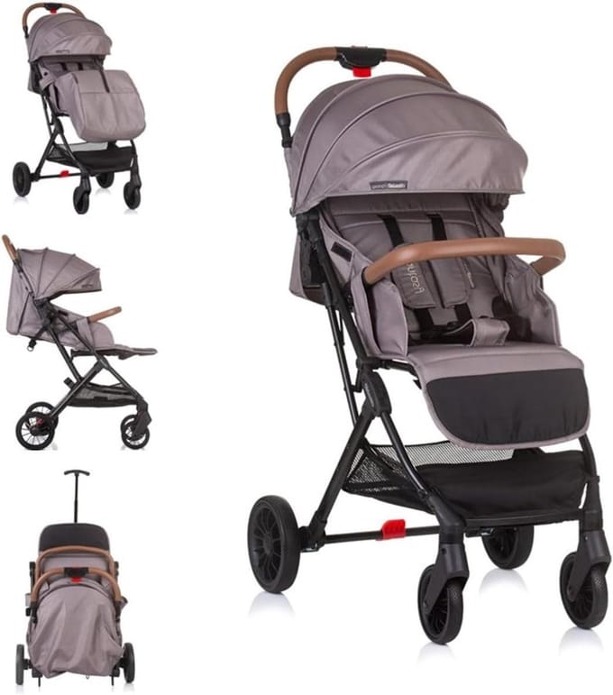 Kinderwagen - Reisbuggy - Onderweg - Inklapbaar - 80 x 56 x 110 cm - Beige