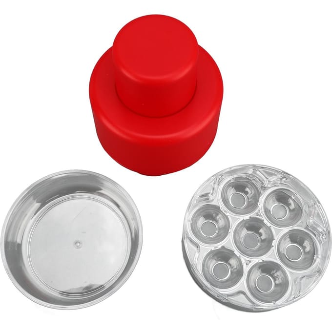 7 Gaten Multi Kersenontpitter Snelontgrendeling Duw Trek Multifunctioneel Keukengereedschap Kersenpit Red