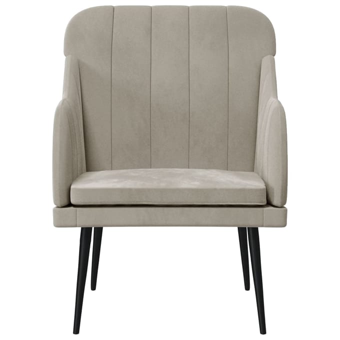 vidaXL Fauteuil 63x76x80 cm fluweel lichtgrijs