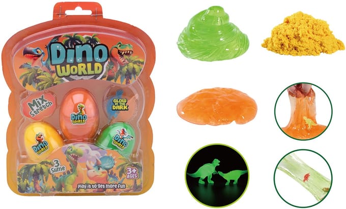 Johntoy dino slijm eieren glow in the dark speelgoed.