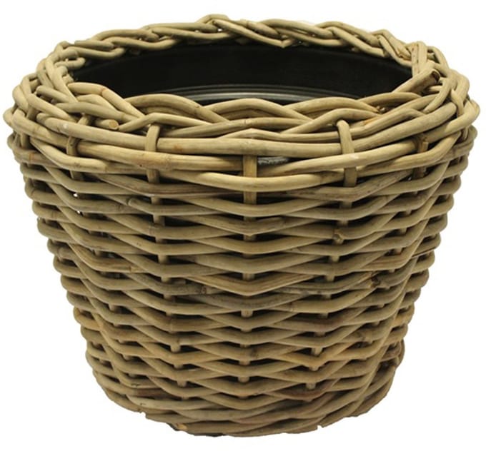 Van der Leeden Rotan Plantenbak XXL - (D)83 x (H)61 cm - Grey