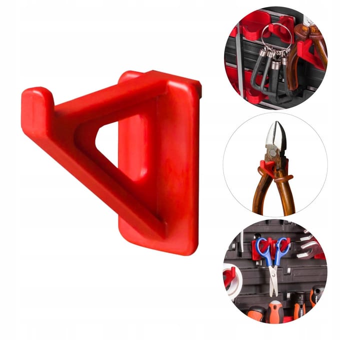 Gereedschaphaak 4 cm voor gereedschapsbord - Rood
