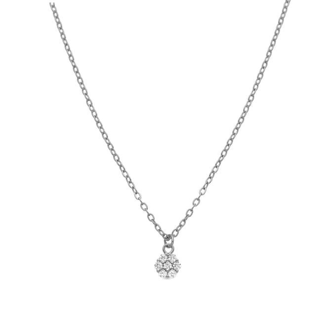 Collier en argent 925 et zirconium brillant finition en rhodié - Oris white