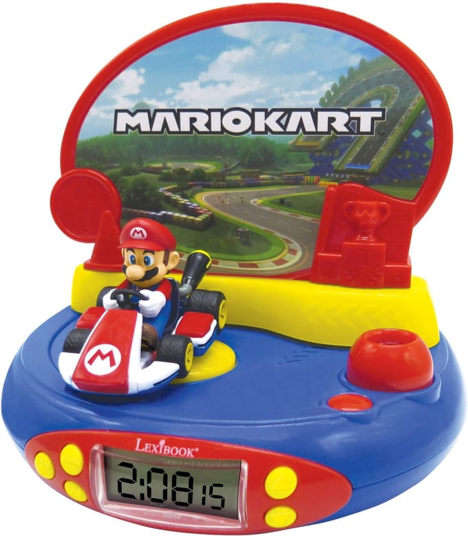 Mario Kart 3D Karakter Projectorklok met geluiden uit het videospel