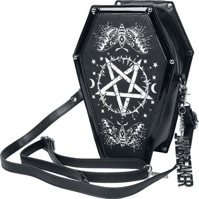 Jawbreaker - Gothic Rugtas - Coffin Shape - voor Vrouwen - zwart-wit