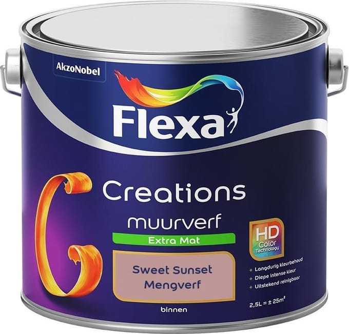 Flexa - Creations Muurverf Extra Mat - Sweet Sunset - Mengverf - 2,5 L