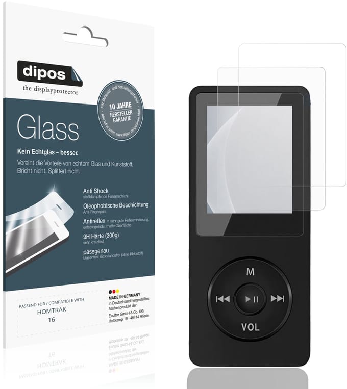 dipos – 2x Matte Pantserfolie geschikt voor HOMTRAK T6 | 9H Screenprotector
