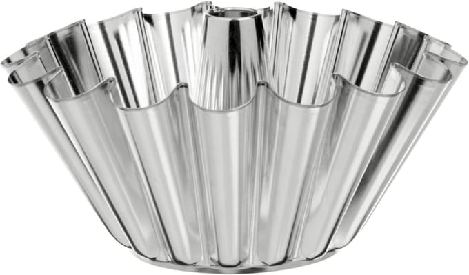 GastroMax tulband bakvorm, van blank metaal, 1,5 liter, zilver