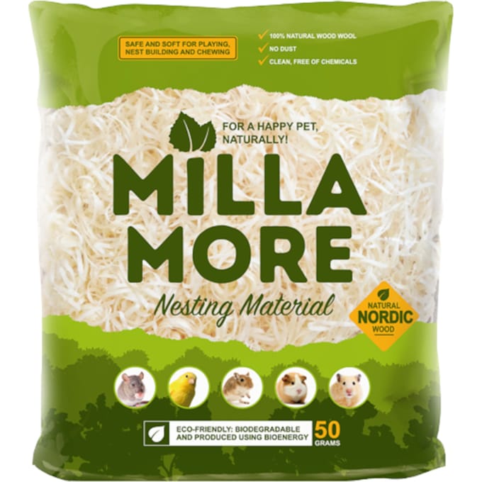 Dubbelpak: 2x50g Millamore nestmateriaal kleine dieren