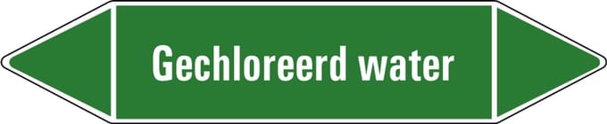Gechloreerd water leidingmarkering op vel 126 x 26 mm - 5 per vel