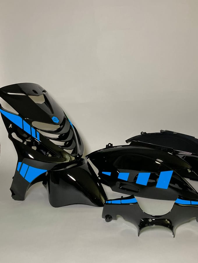 Piaggio Zip Stickerset - Striped - Licht Blauw