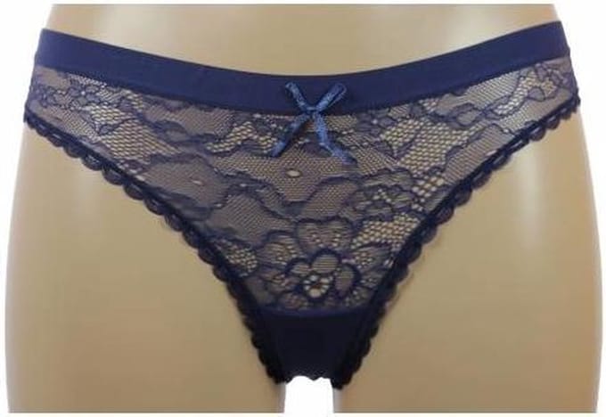 J&C string Kant 1608 - Kanten dames ondergoed - Donkerblauw / L