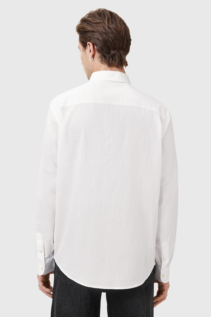 AllSaints Cassis Ls Shirt White Größe: M | Casual hemden Outlet | Herren | Weiß
