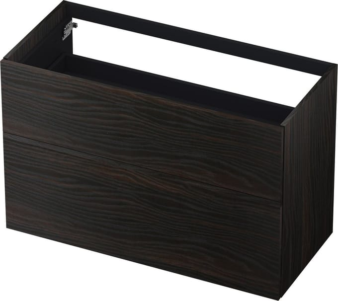INK wastafelonderkast 2 laden greeploos push to open hout decor 100x45x65cm, intens eiken
