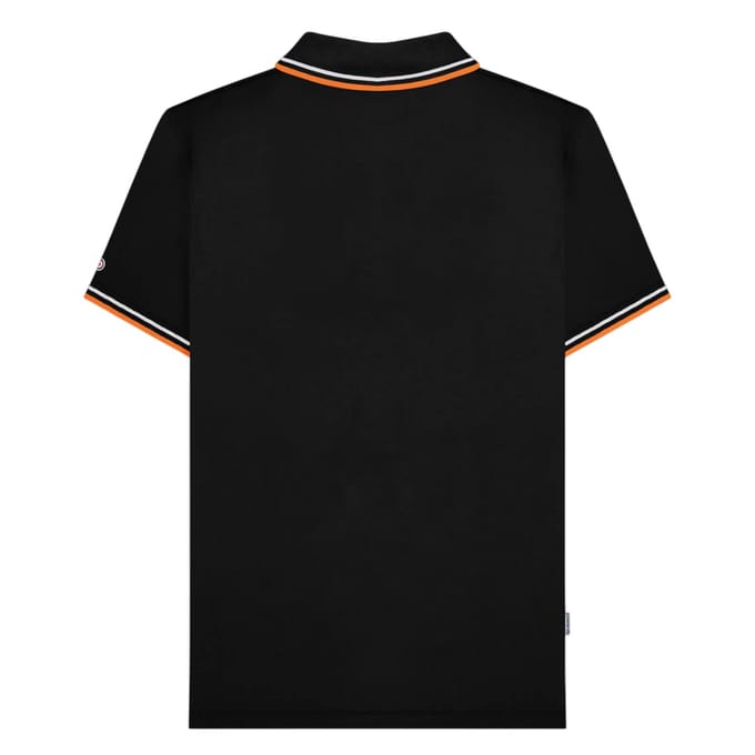 Lambretta Heren SS25 Twin Tip Poloshirt (Zwart/Wit/Marmelade)