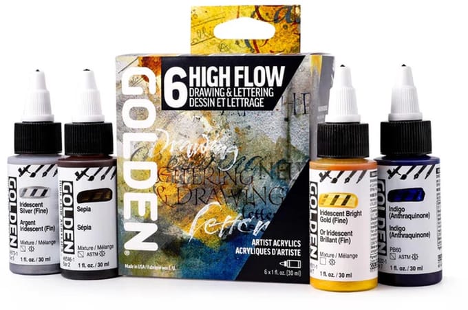 Golden Acrylverf Draw&Letter Set