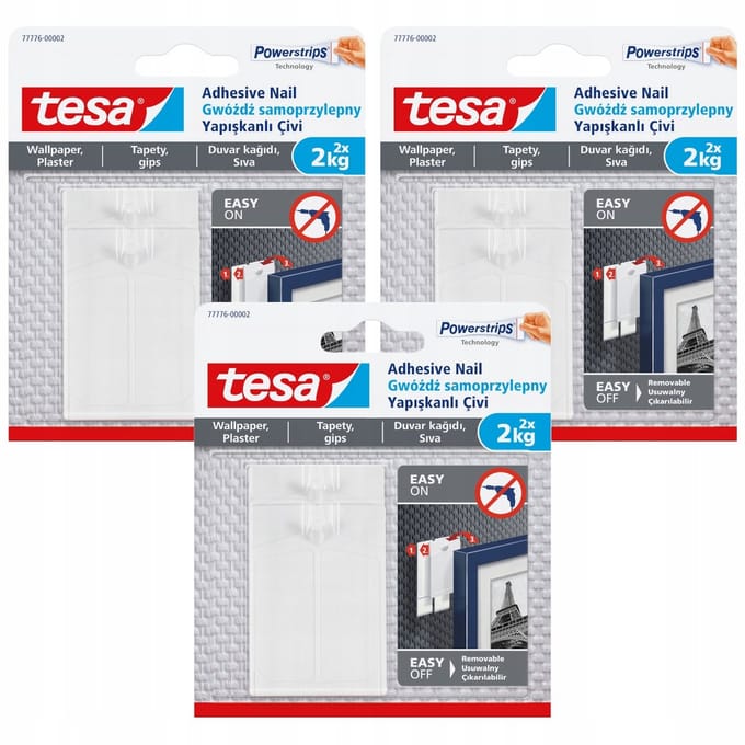 Tesa - Zelfklevende Spijker - Wit - 2kg - Voor Behang en Pleister