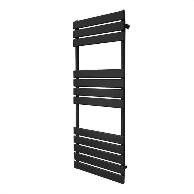 Platte paneel handdoekradiator - zwart - 1200x450mm - 12 panelen