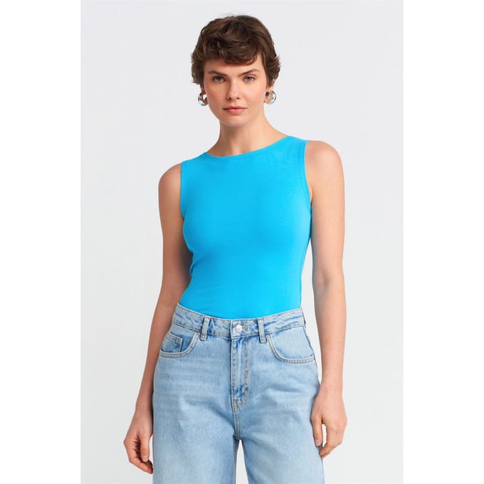 Mouwloze Slim-Fit Bootnek Blouse