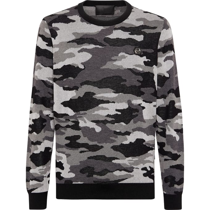 Pullover Ronde Hals Camouflage