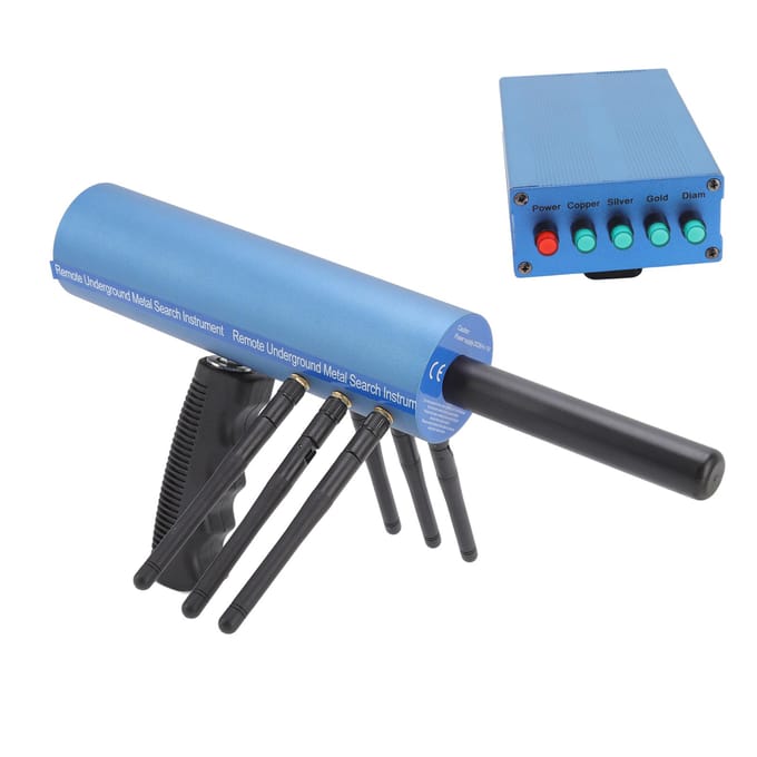 Metaaldetector Aluminium Blauw 20m Diepte 6 Antennes Handheld Oplaadbare Detector voor Goud Zilver gray