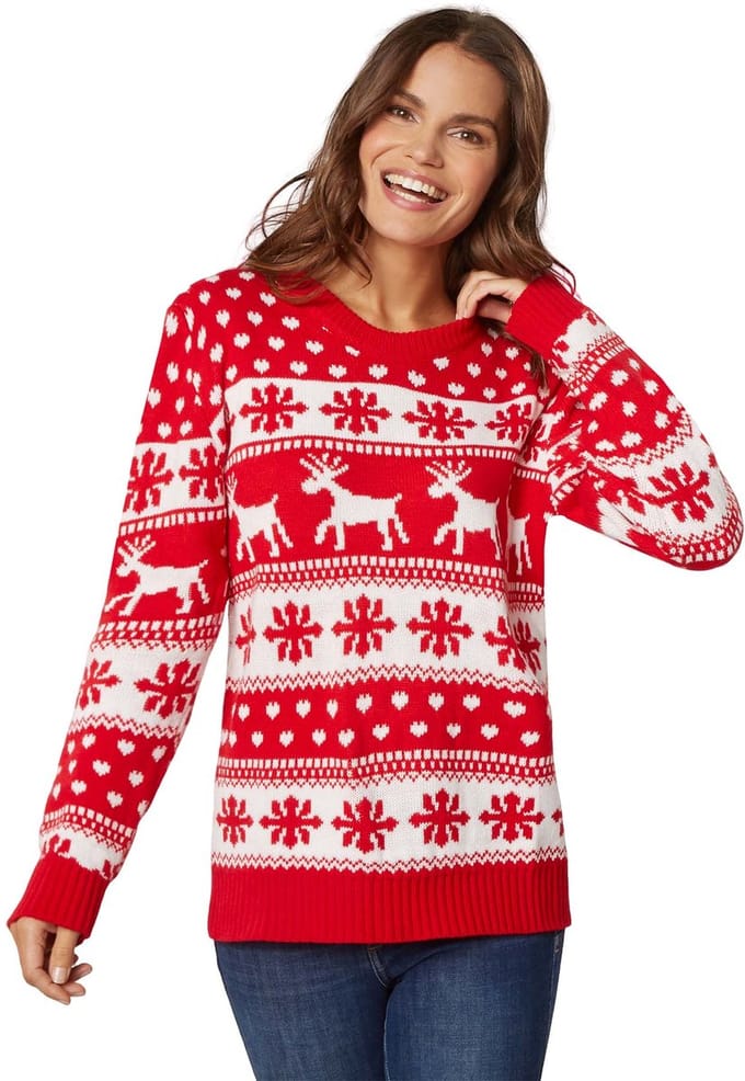 dressforfun - Kersttrui Rood-Wit - Voor Vrouwen - M