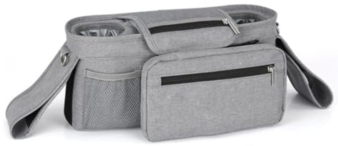 Universele Kinderwagen Organizer - Opbergzak voor Kinderwagens (Grijs)