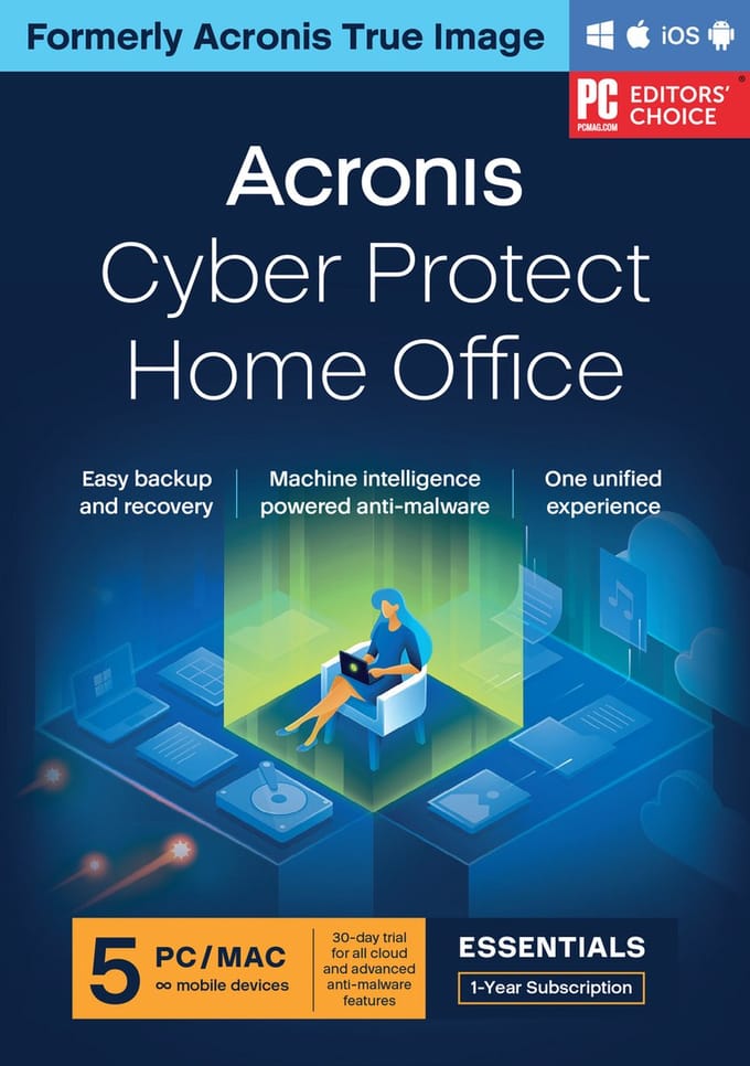 Acronis Cyber Protect Home Office Essentials - 5 Gebruikers/ 1 Jaar - Windows/MAC