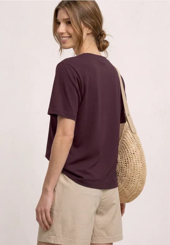 Shirt met ronde hals en borstzak