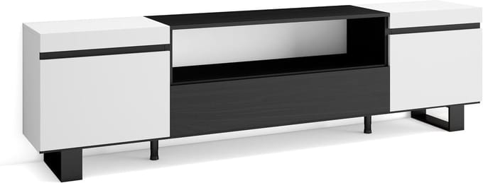 Tv-kast 200 cm zwart wit industrieel design modern