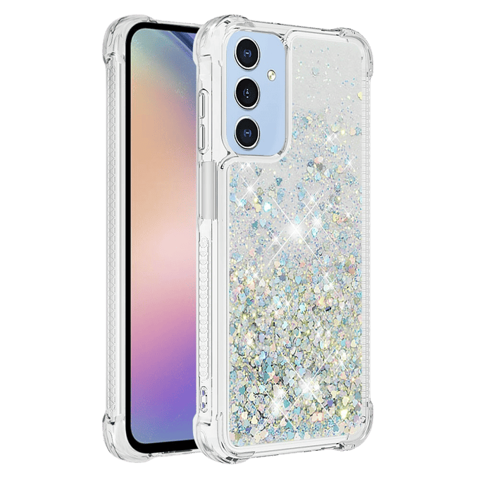 Mocaa Samsung Galaxy A15 5G Valbestendig Glitter Hoesje Zilver