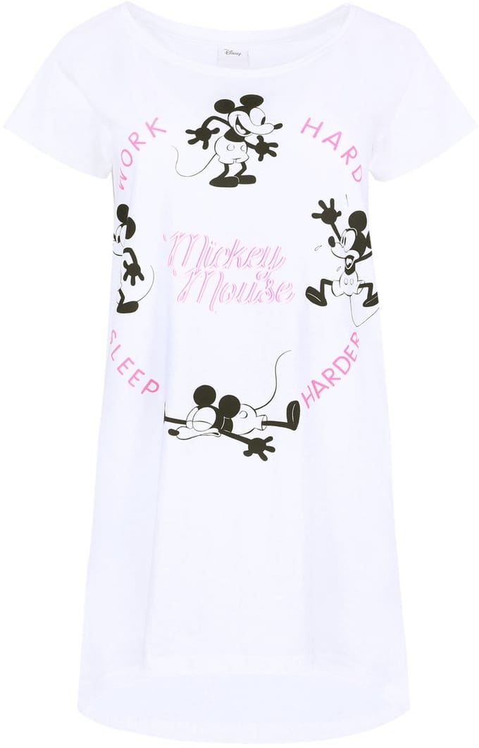 Wit dames nachthemd met korte mouwen van Mickey Mouse DISNEY S