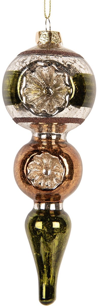 Clayre & Eef Kerstbal Overig Ø 6x17 cm Groen Glas Kerstballen