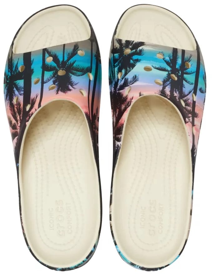 Crocs Classic Platform Retro Resort Slide Bone/Multi Maat 42/43 US 11