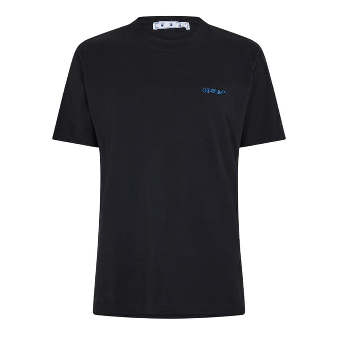 Off White Katoenen Regular T-shirt Heren (ZWART/BLAUW)